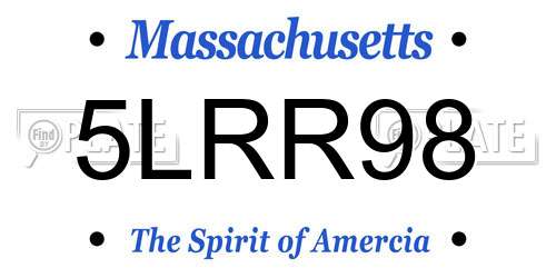 5LRR98 Massachusetts License Plate