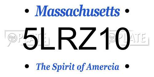 5LRZ10 Massachusetts License Plate