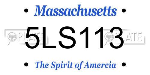 5LS113 Massachusetts License Plate