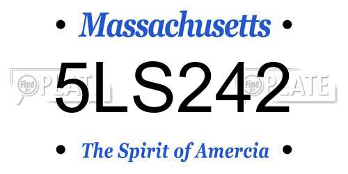5LS242 Massachusetts License Plate