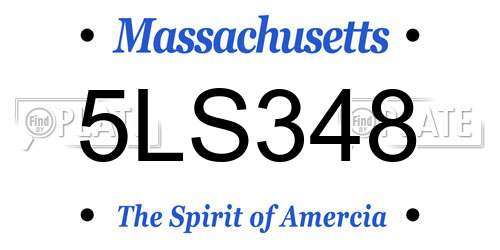 5LS348 Massachusetts License Plate