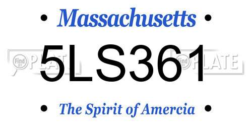 5LS361 Massachusetts License Plate