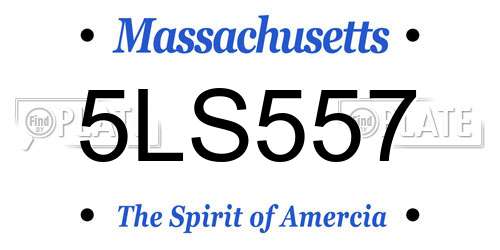 5LS557 Massachusetts License Plate