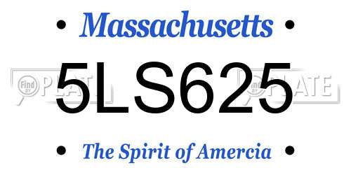 5LS625 Massachusetts License Plate