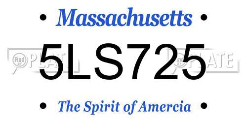 5LS725 Massachusetts License Plate