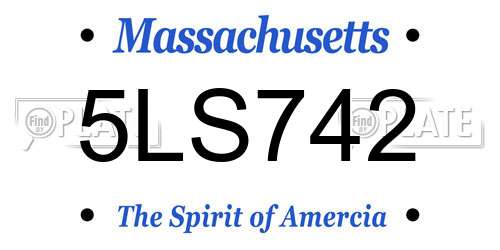 5LS742 Massachusetts License Plate
