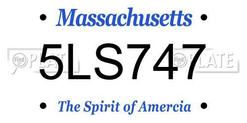 5LS747 Massachusetts License Plate