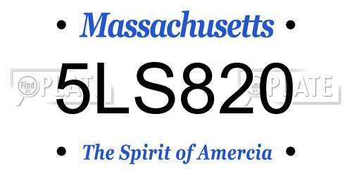 5LS820 Massachusetts License Plate