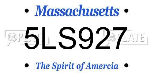 5LS927 Massachusetts License Plate
