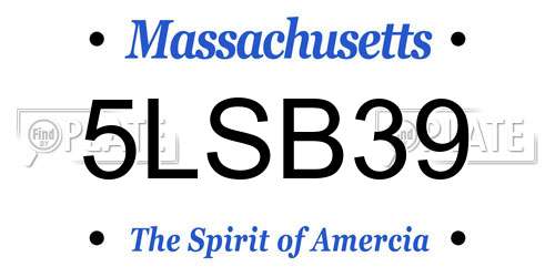 5LSB39 Massachusetts License Plate