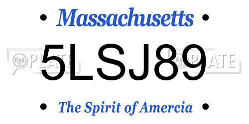 5LSJ89 Massachusetts License Plate