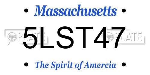5LST47 Massachusetts License Plate