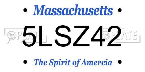 5LSZ42 Massachusetts License Plate