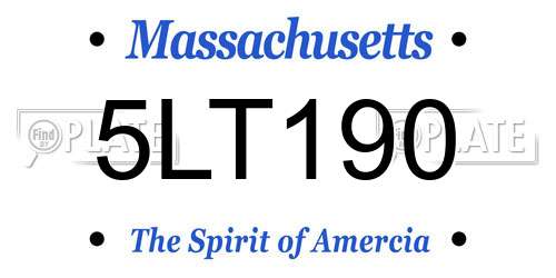 5LT190 Massachusetts License Plate