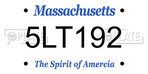 5LT192 Massachusetts License Plate