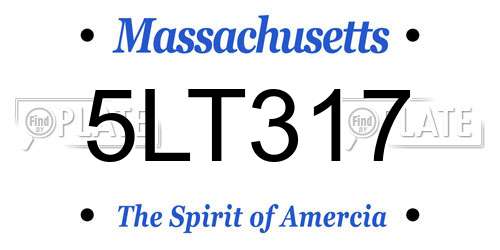 5LT317 Massachusetts License Plate