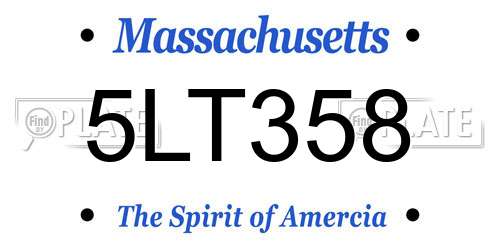 5LT358 Massachusetts License Plate