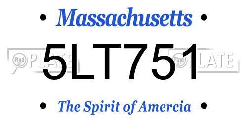 5LT751 Massachusetts License Plate