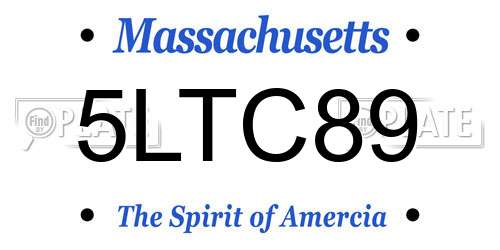 5LTC89 Massachusetts License Plate