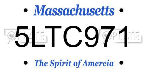 5LTC971 Massachusetts License Plate