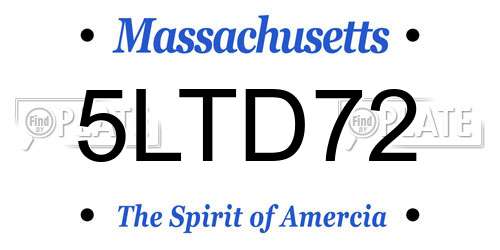 5LTD72 Massachusetts License Plate
