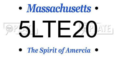 5LTE20 Massachusetts License Plate