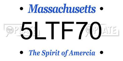 5LTF70 Massachusetts License Plate