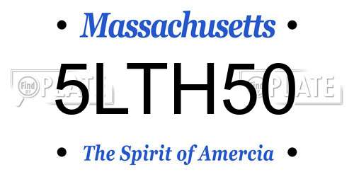 5LTH50 Massachusetts License Plate