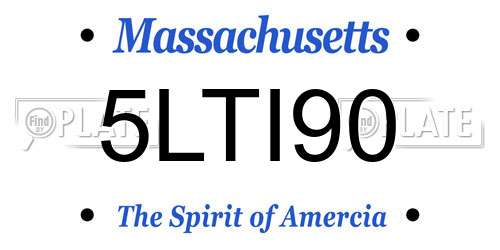 5LTI90 Massachusetts License Plate
