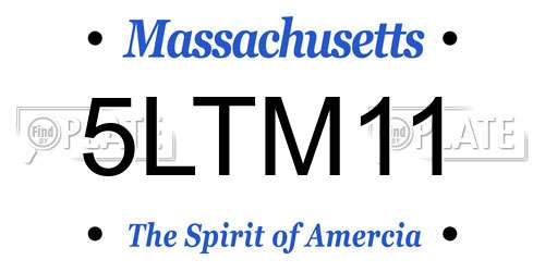 5LTM11 Massachusetts License Plate