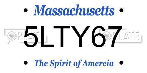 5LTY67 Massachusetts License Plate