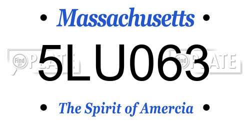 5LU063 Massachusetts License Plate
