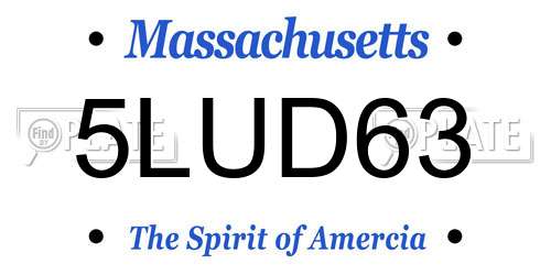 5LUD63 Massachusetts License Plate