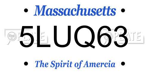 5LUQ63 Massachusetts License Plate