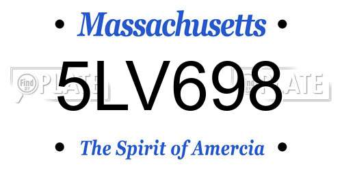 5LV698 Massachusetts License Plate