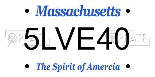 5LVE40 Massachusetts License Plate