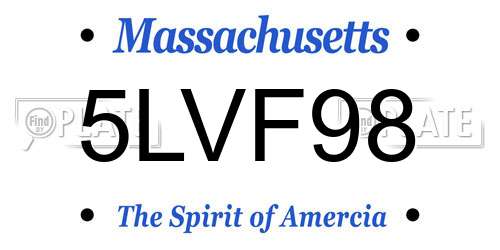 5LVF98 Massachusetts License Plate