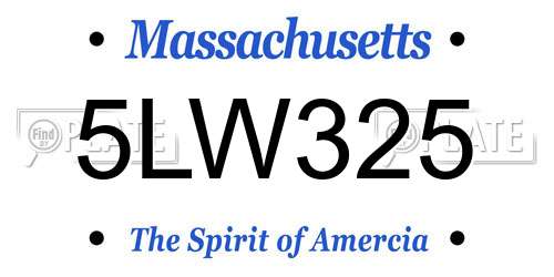 5LW325 Massachusetts License Plate