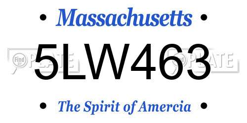 5LW463 Massachusetts License Plate