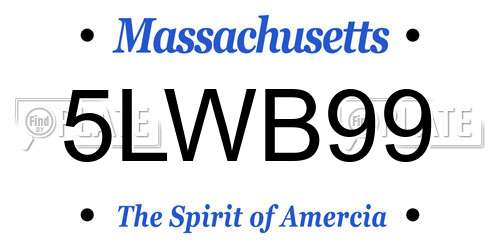 5LWB99 Massachusetts License Plate