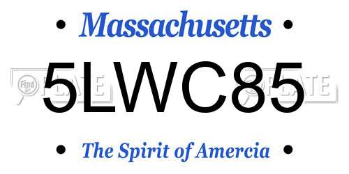 5LWC85 Massachusetts License Plate