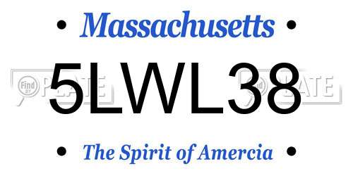 5LWL38 Massachusetts License Plate
