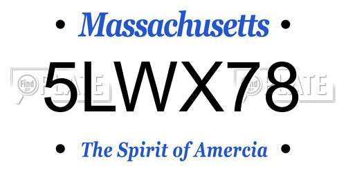 5LWX78 Massachusetts License Plate