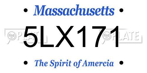5LX171 Massachusetts License Plate