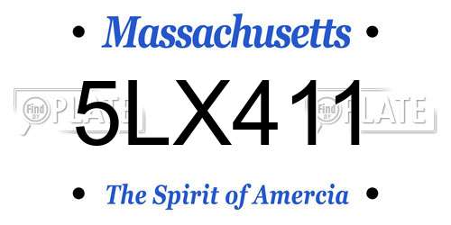 5LX411 Massachusetts License Plate