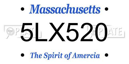5LX520 Massachusetts License Plate