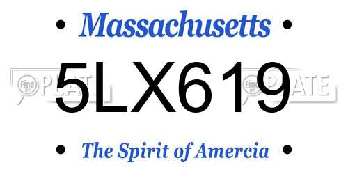5LX619 Massachusetts License Plate