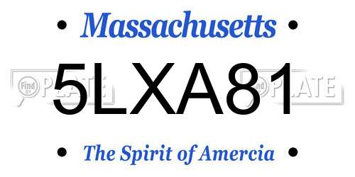 5LXA81 Massachusetts License Plate