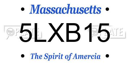 5LXB15 Massachusetts License Plate