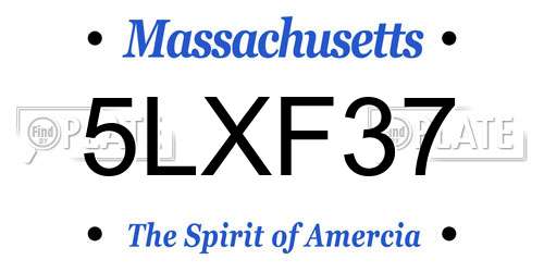 5LXF37 Massachusetts License Plate